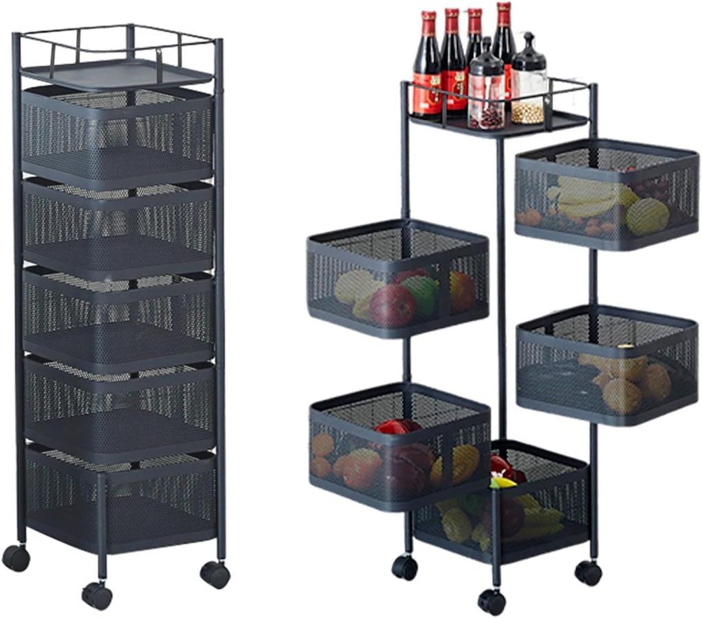 Jojoka Kš¹chenwagen 5-st?ckig, 360¡ã drehbarer Kš¹chen Produktbild 