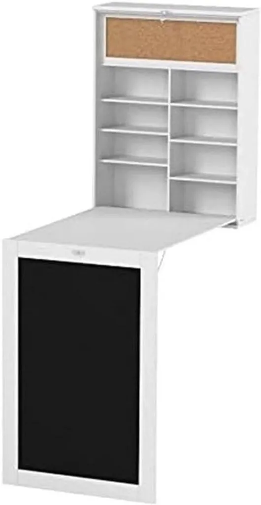Bureau Suspendu Pliable pour Télétravail avec Tableau Blanc Effaçable