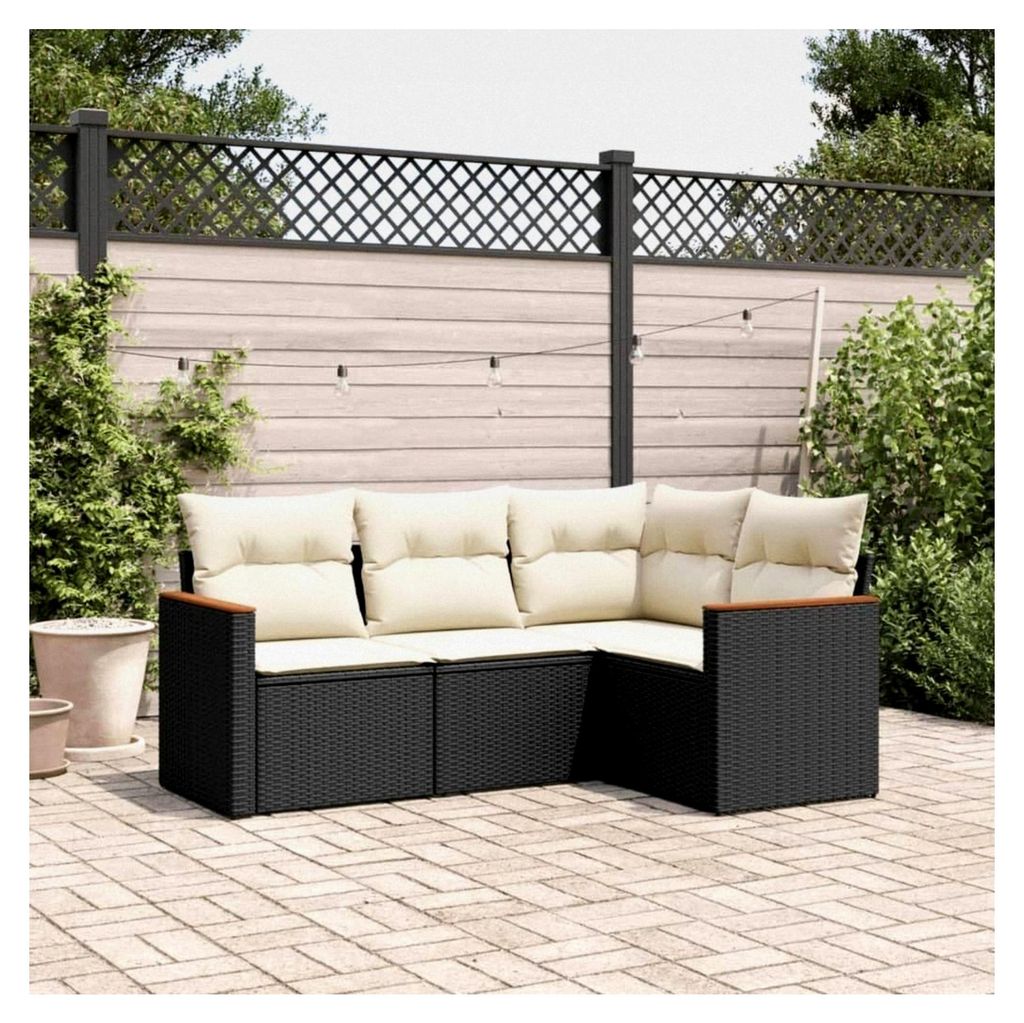 Gartenlounge für Balkon mit Stauraum, Rattan Sofa, Ecklounge, klein, Outdoor Sitzecke, Loungemöbel, Gartensofa, Ecksofa, Balkonmöbel, Rattansofa...
