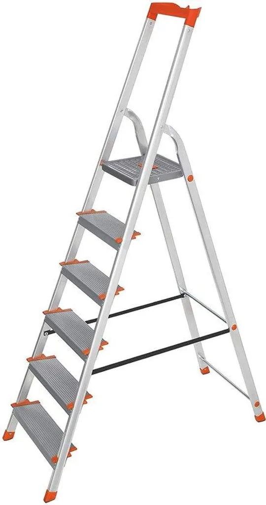 Échelle 6 marches alu pour travaux de peinture et rénovation avec tablette