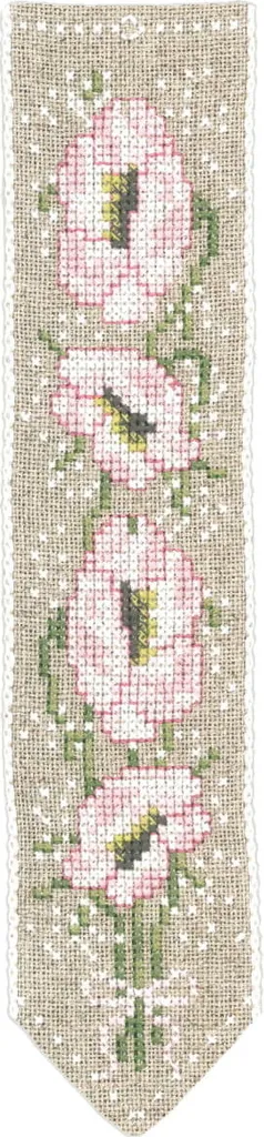 Kit Punto Croce Contato Segnalibro Anemone 5x20cm Le Bonheur des Dames