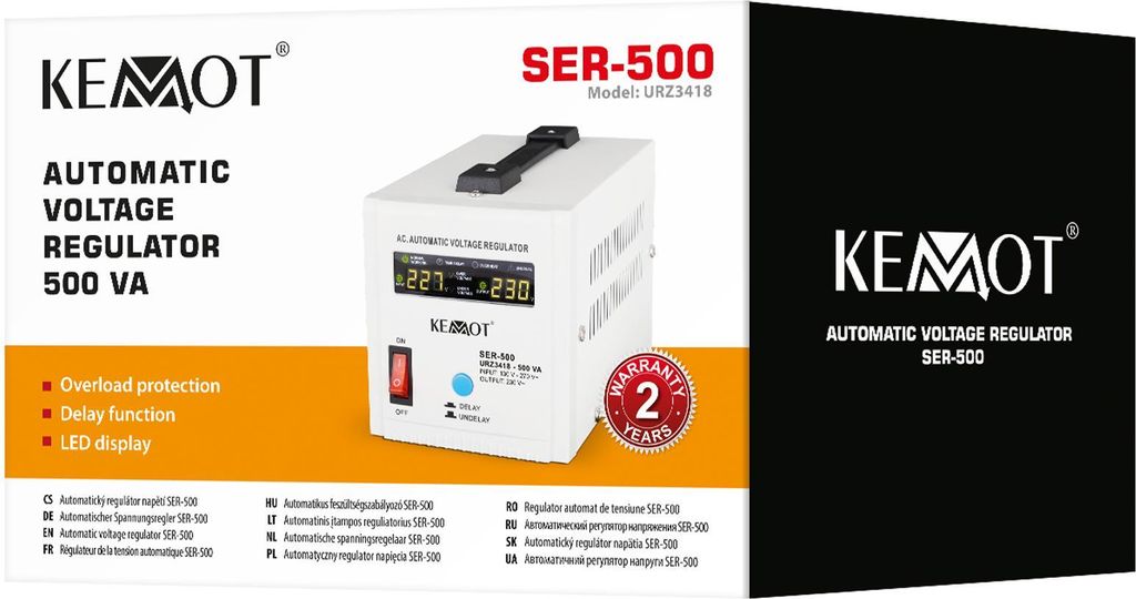 KEMOT MSER-500 Automatic Voltage Stabilizer (500 VA Servo Motor KEMOT MSER-500 Automatic Voltage Stabilizer (500 VA Servo Motor
