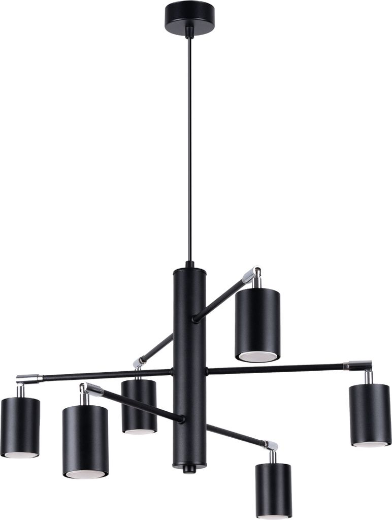 Kronleuchter LEMMI 6 schwarz 6xGU10 10W Stahl 125x77x77cm Sollux Lighting