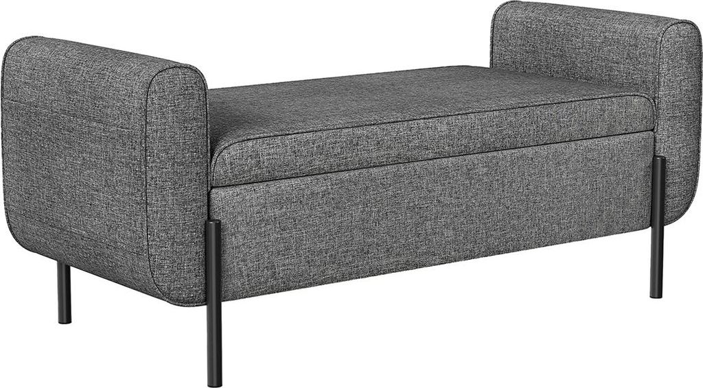 Hocker mit Stauraum und Armlehnen, schiefergrau