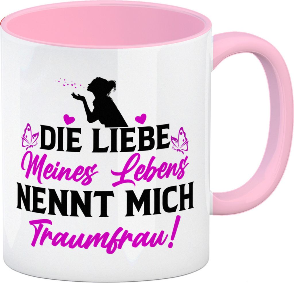 Die Liebe meines Lebens nennt mich Traumfrau Kaffeebecher Produktbild 