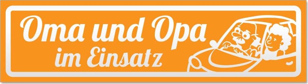 Oma und opa im Einsatz V2 invertiert Magnetschild Schild magnetisch