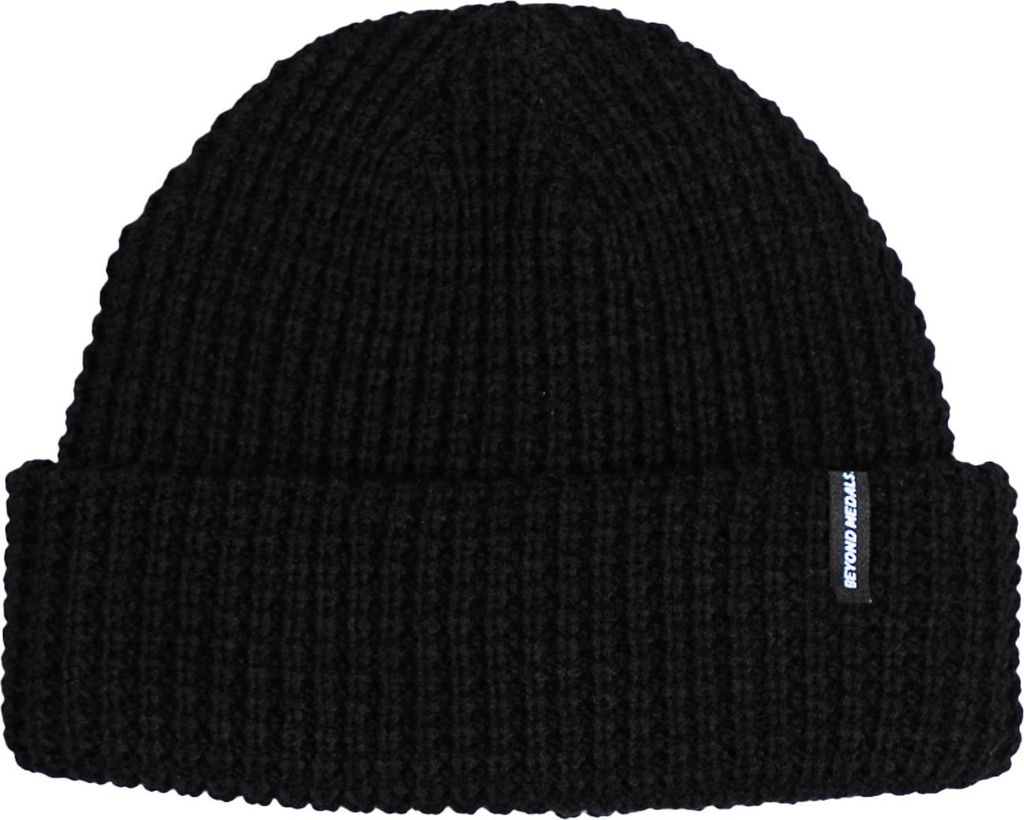 Beyond Medals Waffle Beanie Black .