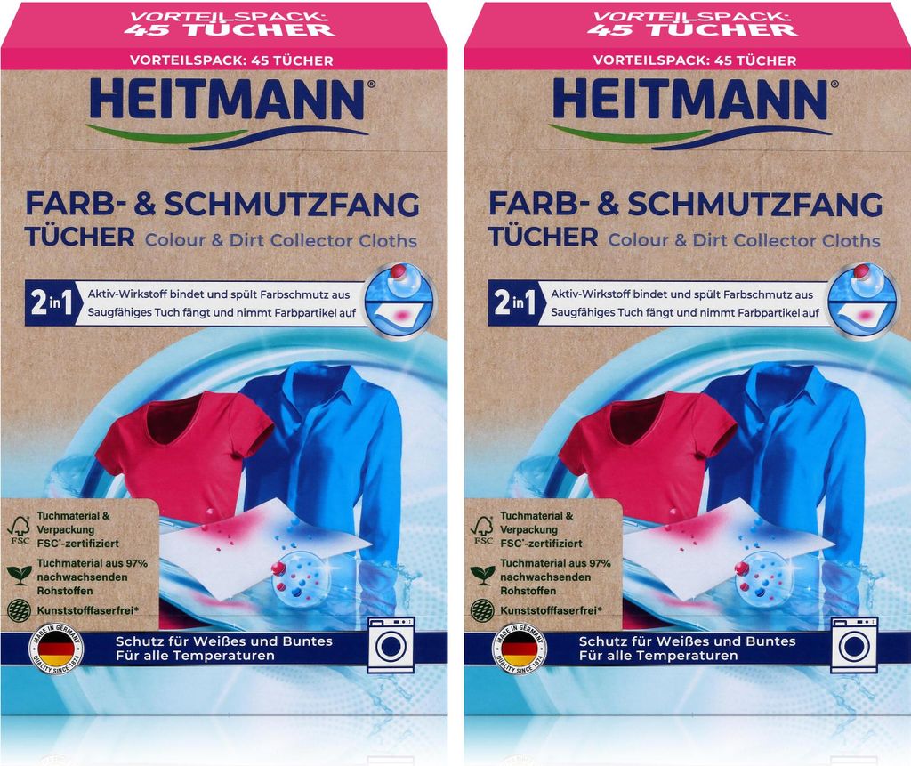 Heitmann Farb- und Schmutzfangtücher 45 Tücher Wäscheschutz Produktbild 