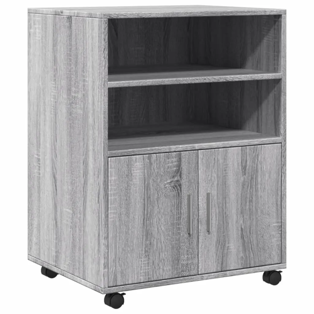 Armadietto con Ruote SYFAX Grigio Sonoma 60x48x81cm | Mobile Ufficio