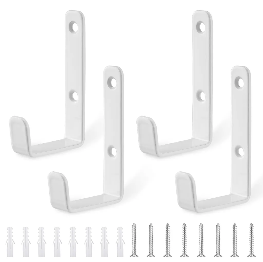 Crochets de Rangement Robustes en Acier Blanc pour Charges Lourdes x4