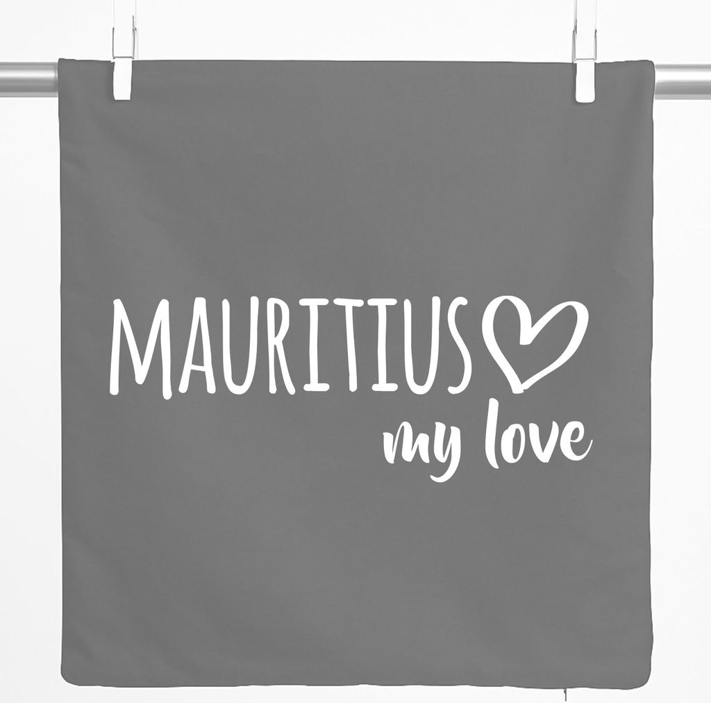 Huuraa Kissenbezug Mauritius my love 40x40cm Steel Grey Baumwolle Dekokissenbezug Geschenkidee