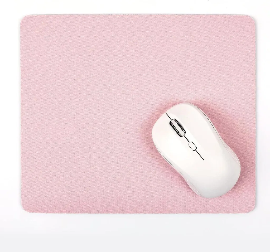 Tapis de souris antidérapant rose 24x20 cm - Surface lavable de précision