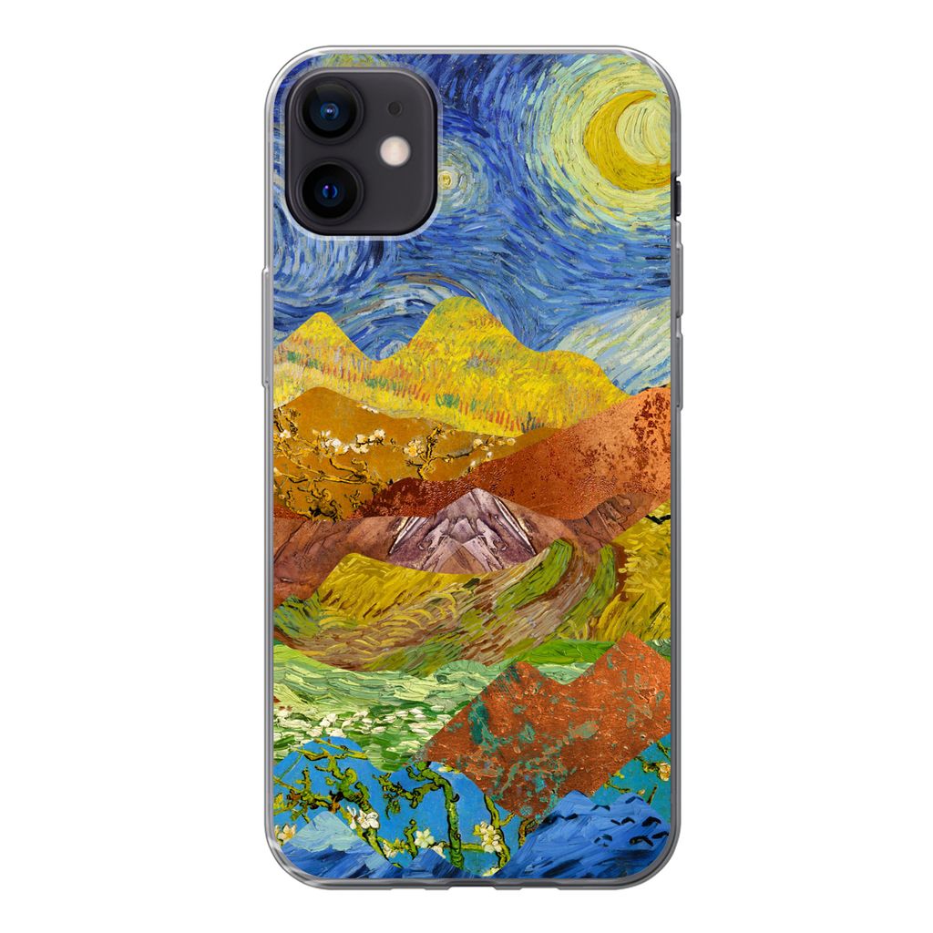 MuchoWow Handyhülle Schutzhülle Hülle für iPhone 12 mini Alte Meister - Collage - Van Gogh Silikon Softcase Handy Hülle - Bild
