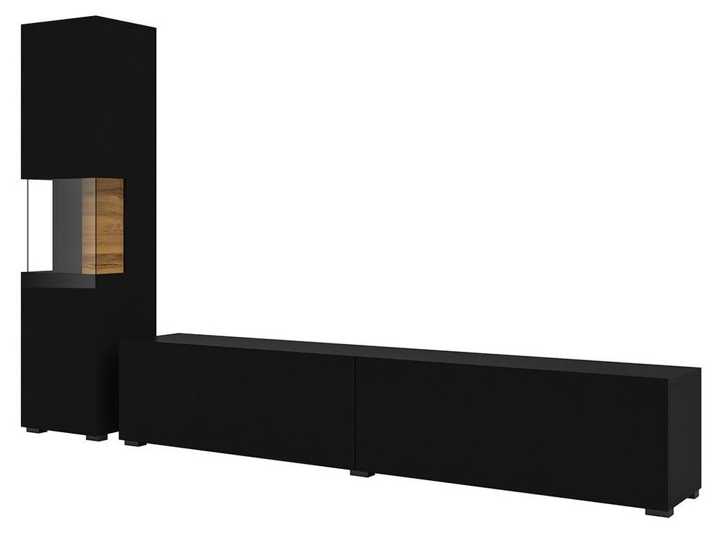 Meublorama DL-HA-AVA-24WNLM05-40*2C/52KG, 3 Tür(en), Schwarz, Mitteldichte Faserplatte (MDF), 2 Jahr(e), 300 mm, 2100 mm