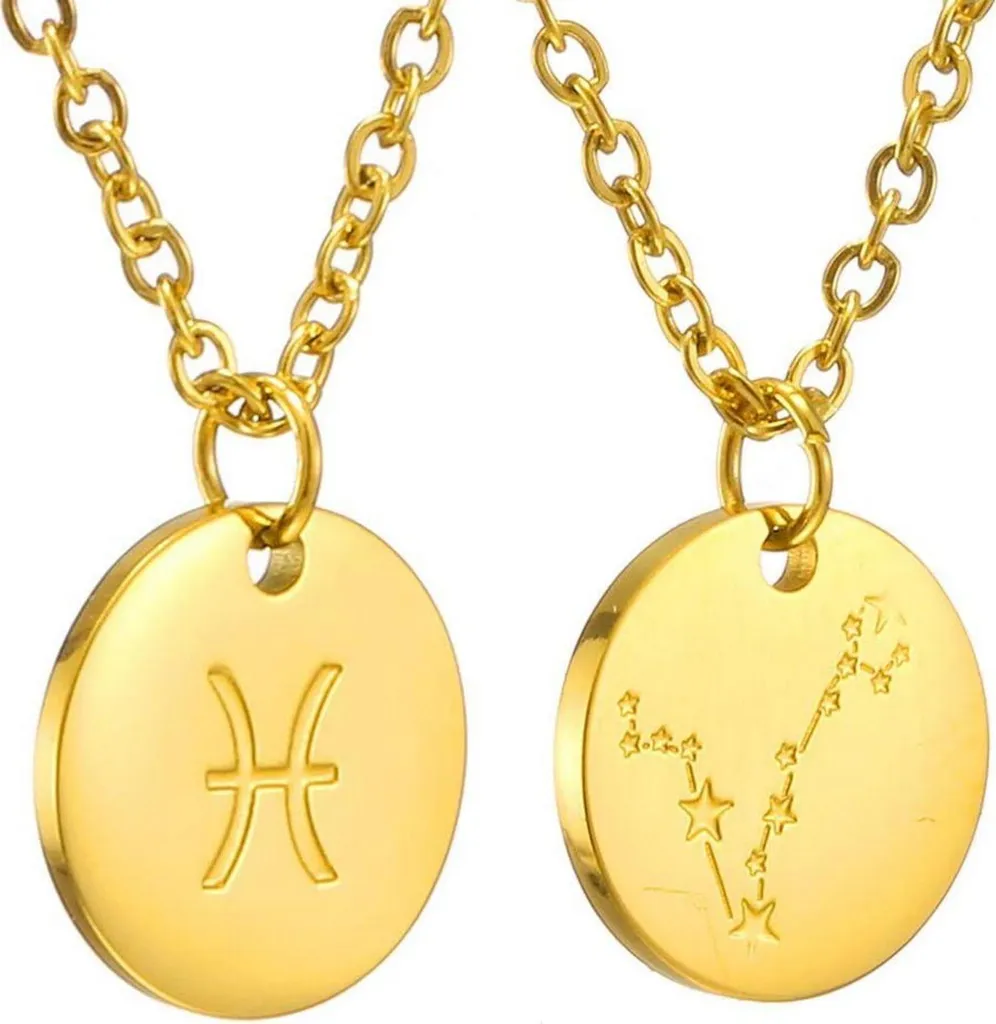 Collier Poissons en or 18k - Médaille zodiaque élégante pour femme
