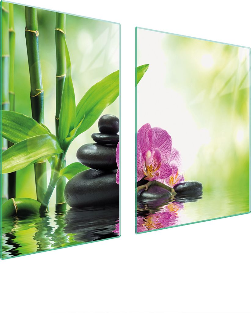 Glasplatte und Schneidebrett 100x52 Orchidee