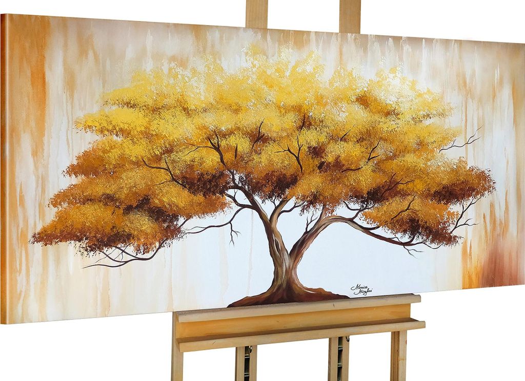 Monica Mirafiori I 100% HANDGEMALT I Gemälde "Brown Tree" I 120x60cm | Gemälde Handgemalt | Acrylgemälde | Sehr Großes Acrylbild I Moderne Kuns...