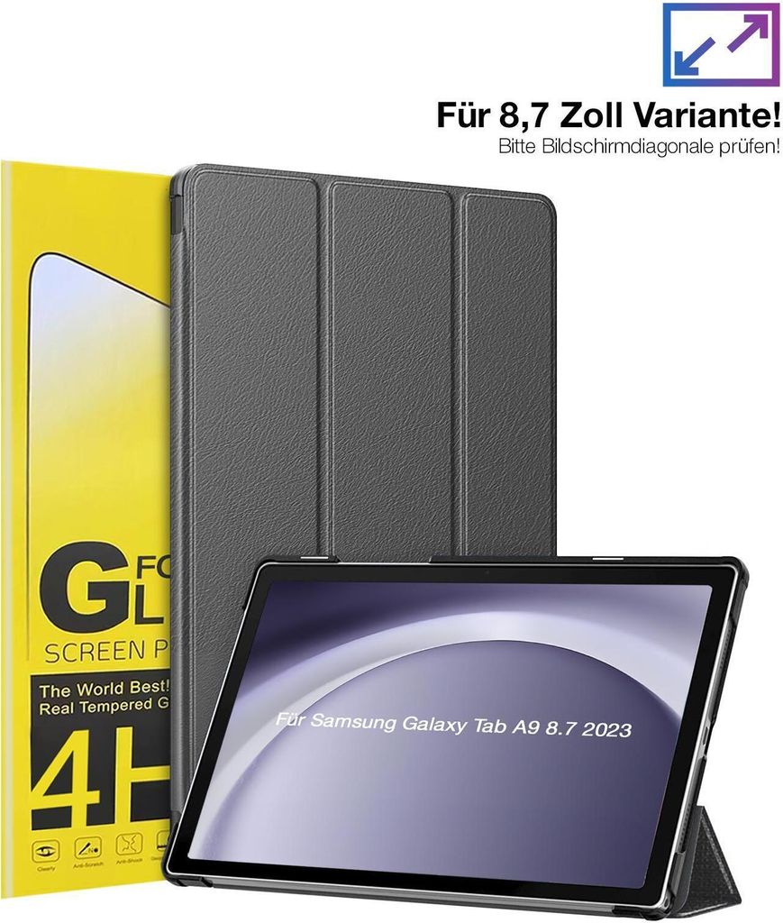Schutzhülle + 2x 4H Displayfolie für Samsung Galaxy Tab A9 Produktbild 
