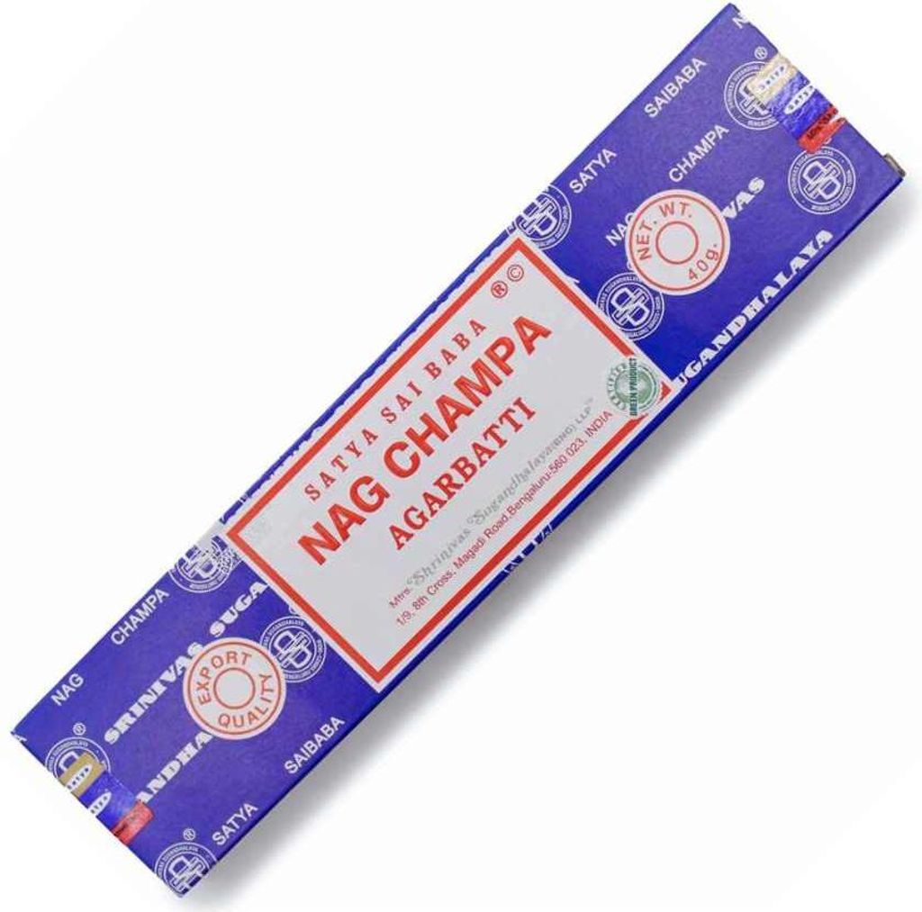 A box of Nag Champa incense sticks.