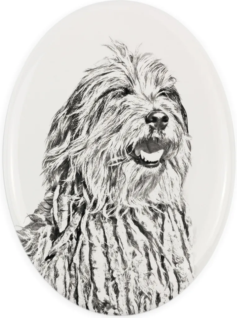 Art-Dog Targa Commemorativa Pastore di Bergamo | Lapide in Ceramica
