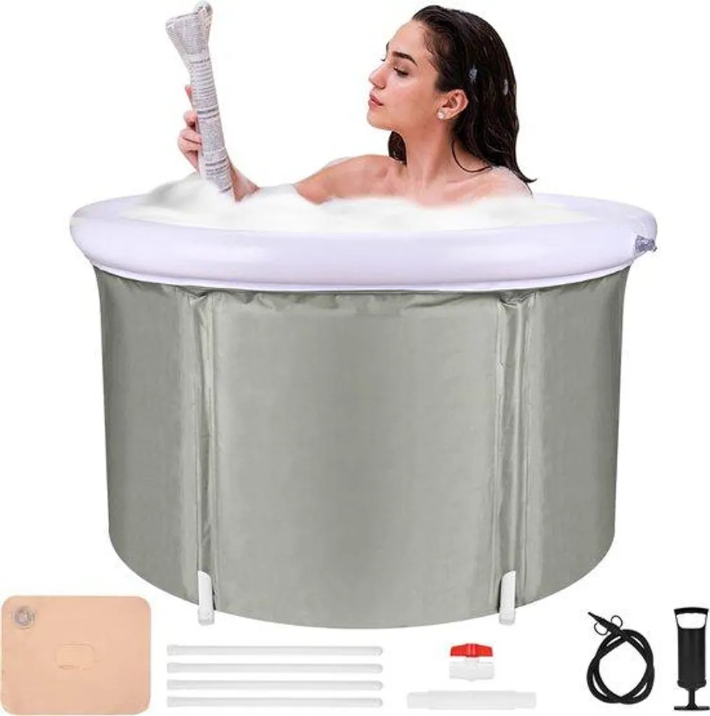 Bain de glace 300 litres gris - Bain de trempage pour récupération