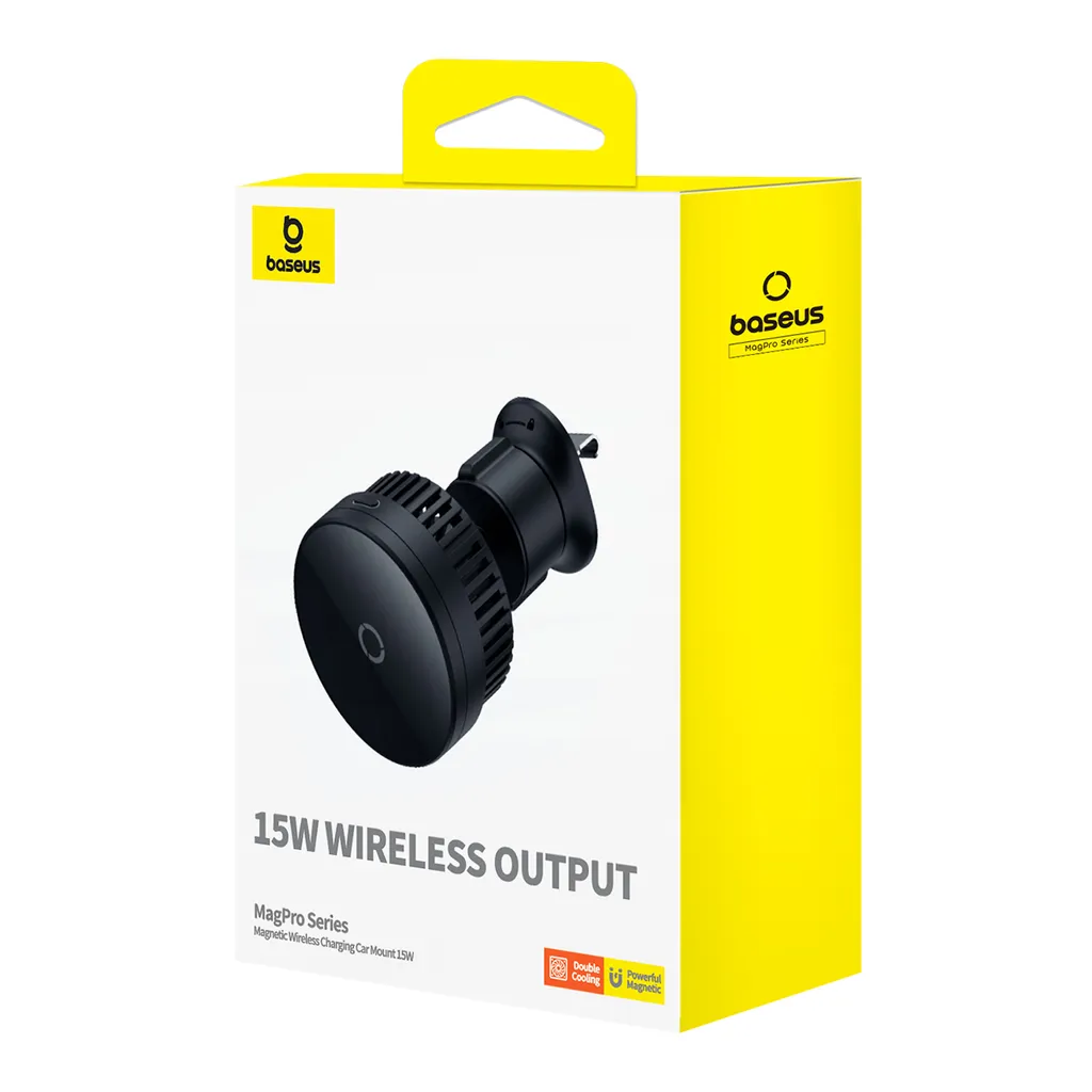 Baseus MagPro Caricatore Auto Wireless 15W - Design Magnetico Premium Nero - 8