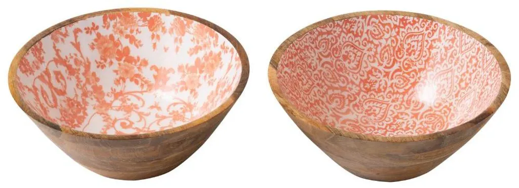 Coupe à fruits en bois de manguier bicolore - Idéal centre de table