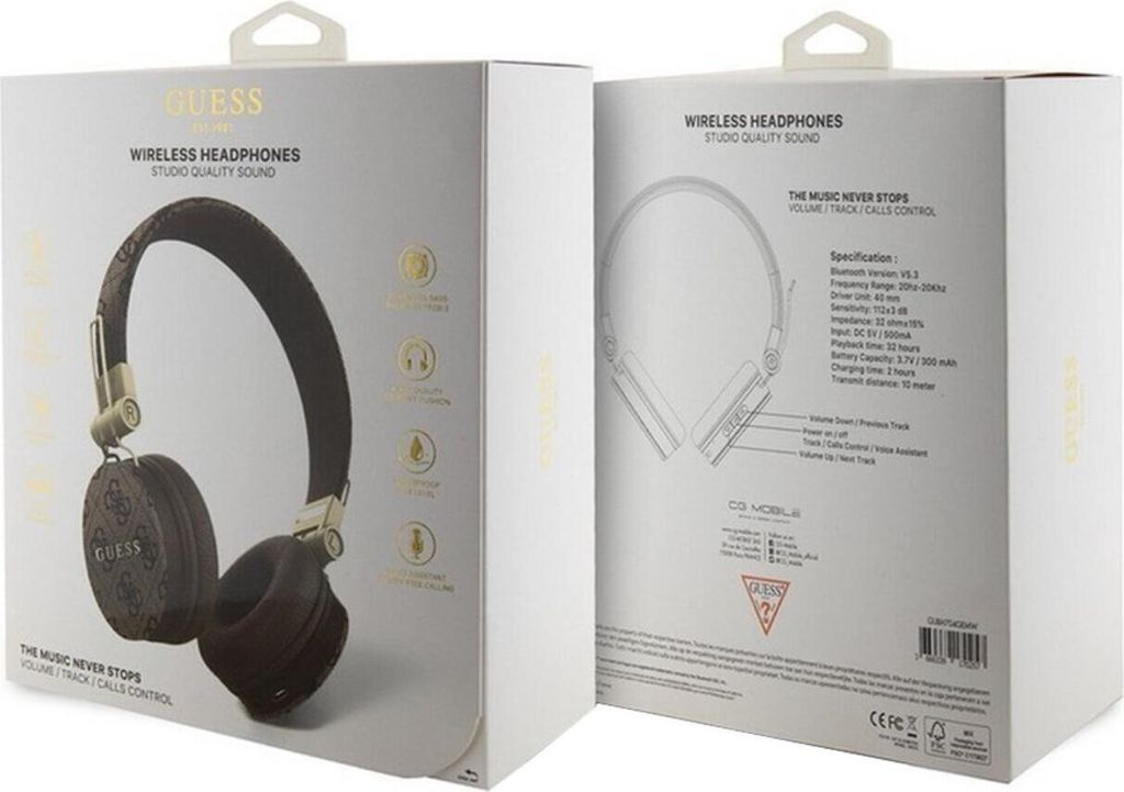 Guess Casti Bluetooth Over-Ear 4G Metal Logo Wireless Maro Obrázok produktu 4
