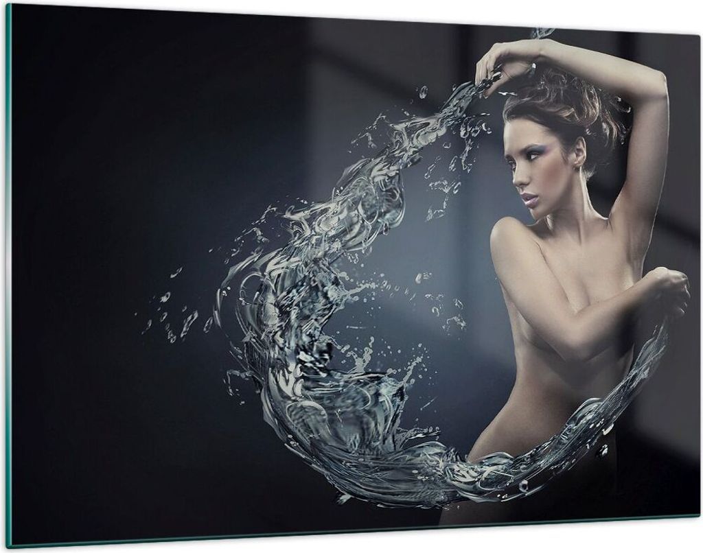 Bilder auf glas - Weiblich modell posieren schön - 120x80cm - Glasbilder - Wandbilder - Kunstdruck - zum Aufhängen bereit - Wanddekoration aus Gl...