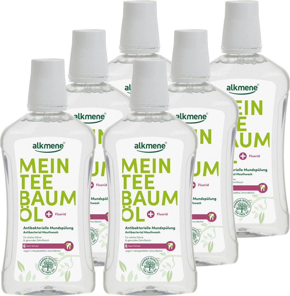 alkmene Mein Teebaumöl antibakterielle Mundspülung 6x 500 Produktbild 
