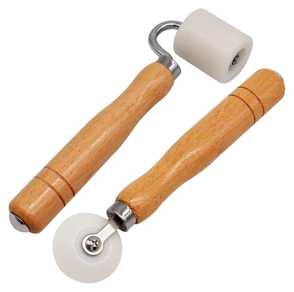 2 Stück Andrückwalzen für Tapeten Nahtroller Handdruckrollen Holz Andrückroller für Tapetendekoration
