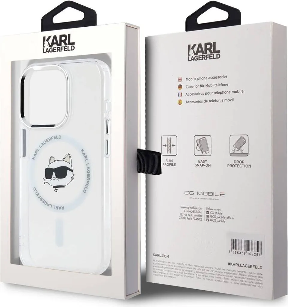 Karl Lagerfeld iPhone 15 Pro Max Case White MagSafe IML Choupette - 8