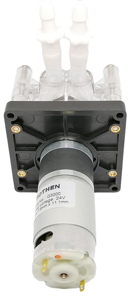 GROTHEN DC 24V Peristaltikpumpe, Dosierpumpe für Flüssigkeiten mit hohem Durchfluss (3000 ml/min), 3 Rollen, mit lebensmittelechtem PHARMED BPT-S...