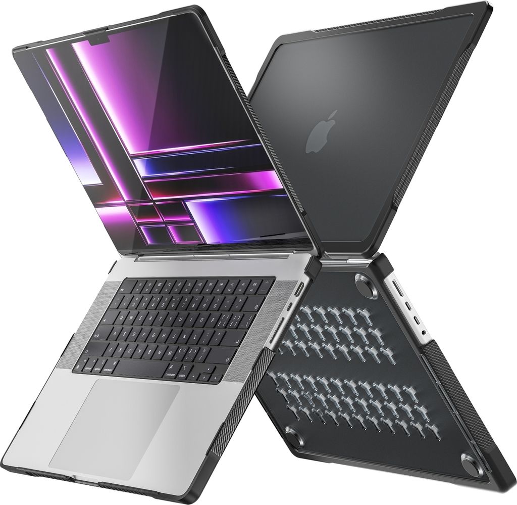 Mobigear Shockproof Pro MacBook Pro 16 Zoll (2021-2026) Hardcase Hülle MacBook Case - Schwarz - Model A2485 / A2780 / A2991 / A3186 / A3428 / A3429