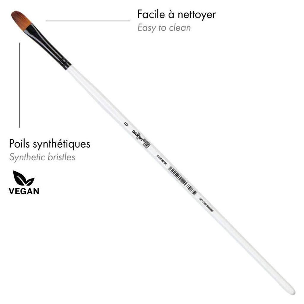 Darwi Pinsel DFY Filbertpinsel 6,7 mm Größe 6, weiche synthetische Borsten für Acrylmalerei