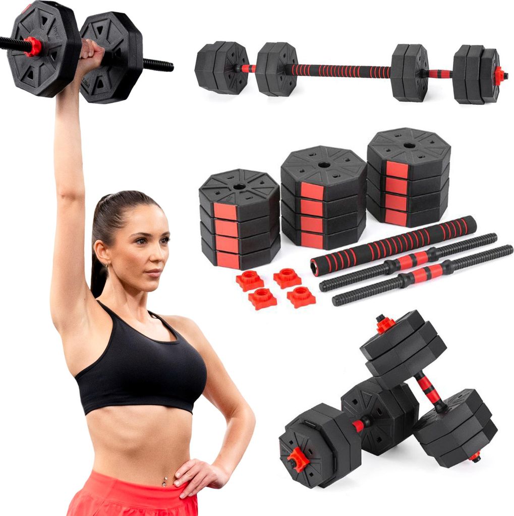 Gymtek® verstellbare Kurzhantel Set 20kg - 2x Hantelgriffe Produktbild 