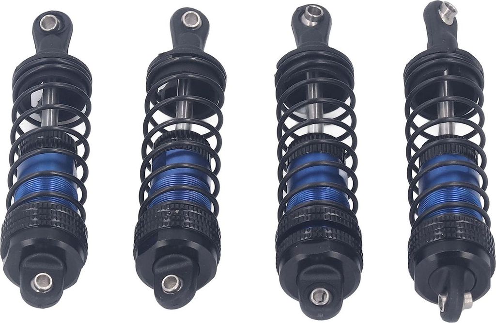 4pcs RC -Auto -Stoßdämpfer Aluminiumlegierung stabiler Hochelastizität vorderer Heckdämpfer für LC Racing 1/14 1/16 Blau