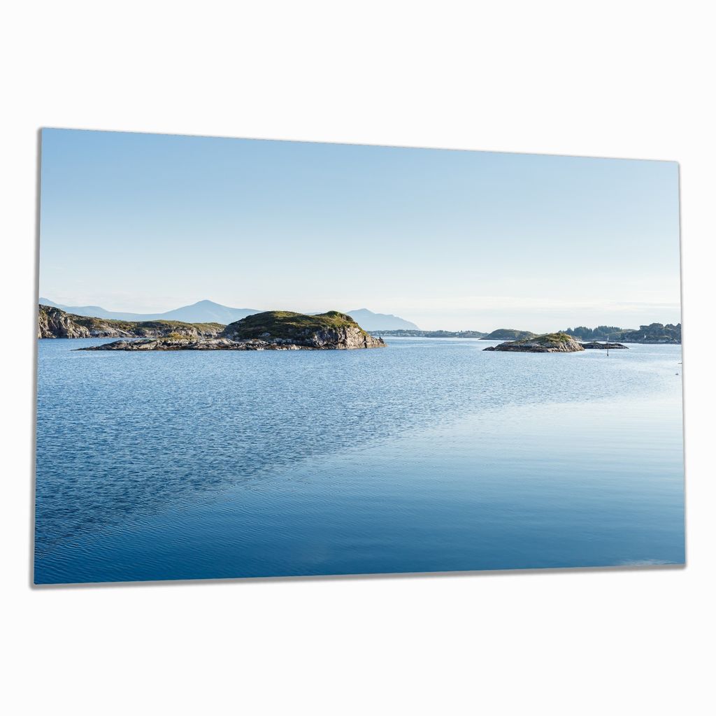 Wallario Herdabdeckplatte aus Glas, Größe 80 x 52 cm 1-teilig, Motiv Felsen im Meer