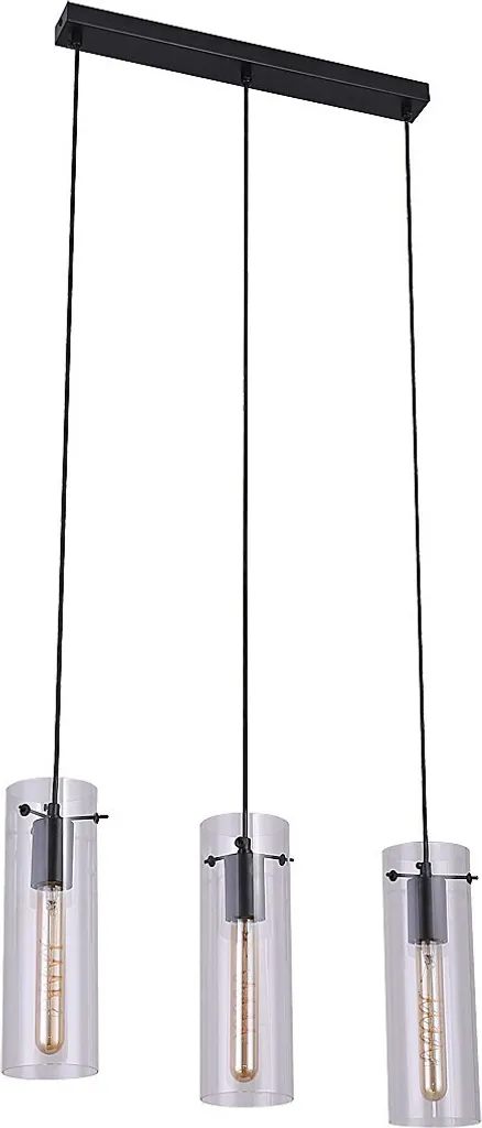 Suspension Triple E27 Noire Acantha 5259 - Design Métal Minimaliste - 2