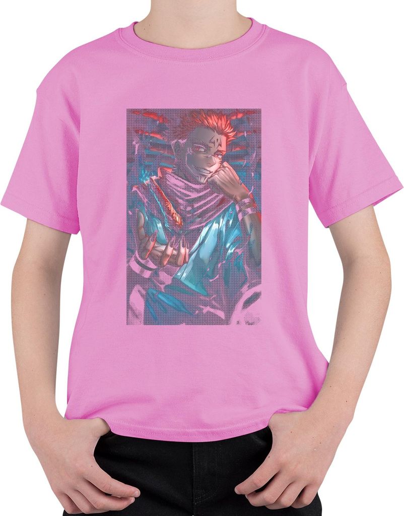Jujutsu Kaisen Sukuna Dämonenkönig Feuer Klauen Anime Geschenk Uni Kinder T-Shirt, Pink, 128