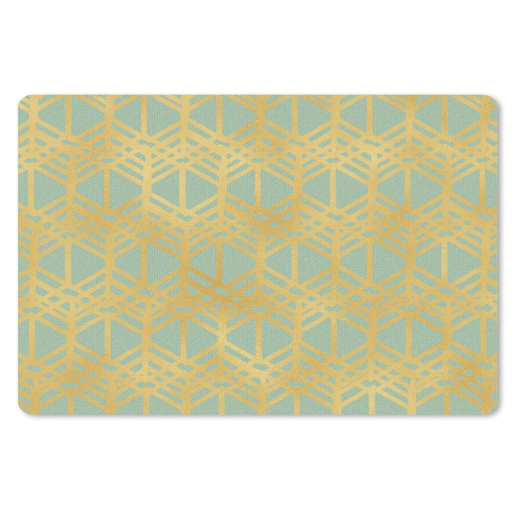 MuchoWow Mauspad Mousepad Muster - Grün - Gold - Luxus 27x18 cm - Mousepads - Maus Mat - Pad - Mausunterlage - Büroartikel - Desk Matten