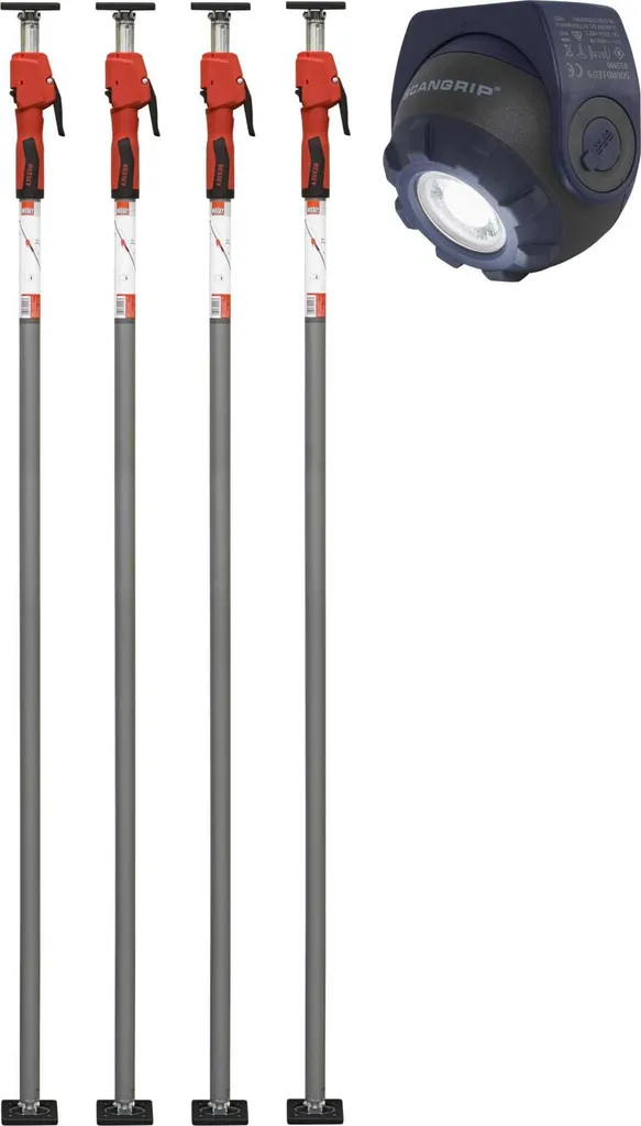 Étai de chantier télescopique BESSEY STE300-SET-SL avec lampe LED fixe