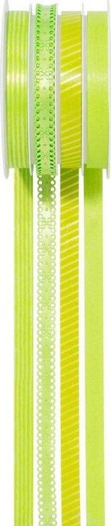 5x Geschenkband 4 x 3,5 m x 10 mm grün