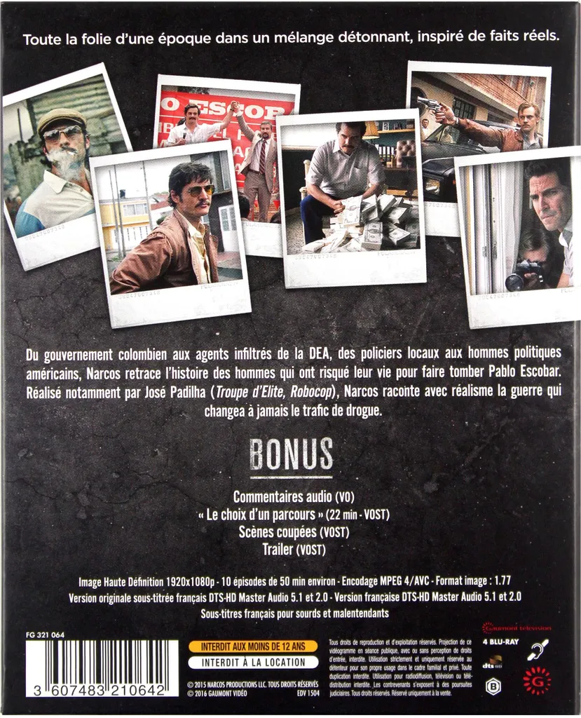 Narcos Blu-ray Version Originale Finis les Doublages Edition 4 Disques - 2