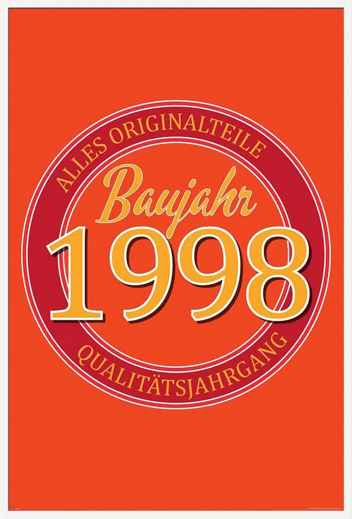 Affiche Anniversaire 1998 Pièces d'Origine avec Cadre Shinsuke® Maxi