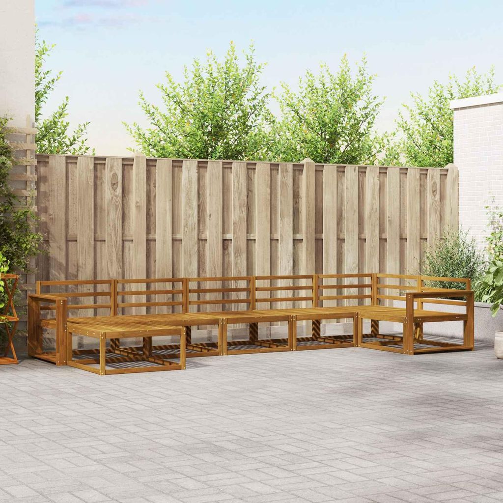 Outdoor-Sofagarnitur (7 pcs)- CLORIS - Natur Massivholz Akazie - Gartensofas C248