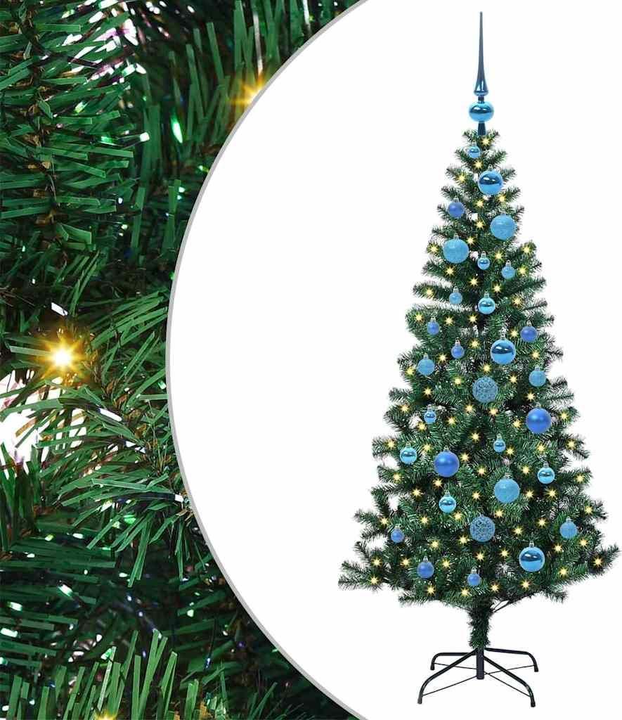 vidaXL Künstlicher vorbeleuchteter Weihnachtsbaum Grün 150 cm