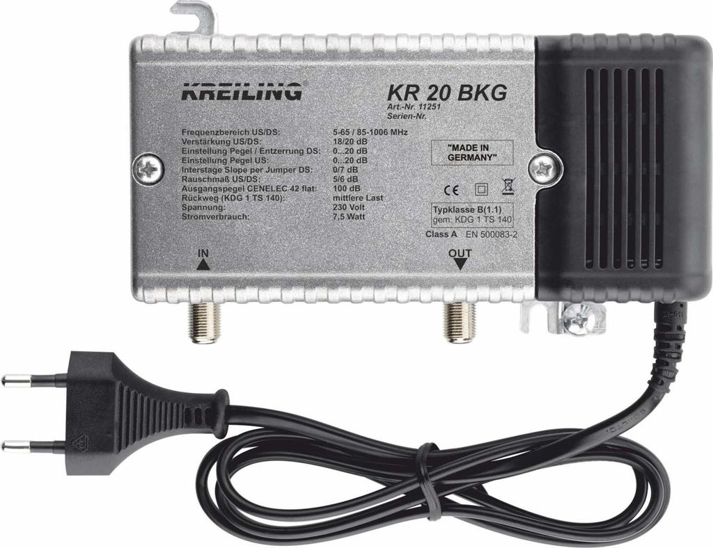 KREILING KR 20 BKG, 7,5 W, 230 V, 153 x 93 x 53 mm, 800 g, Produktbild 