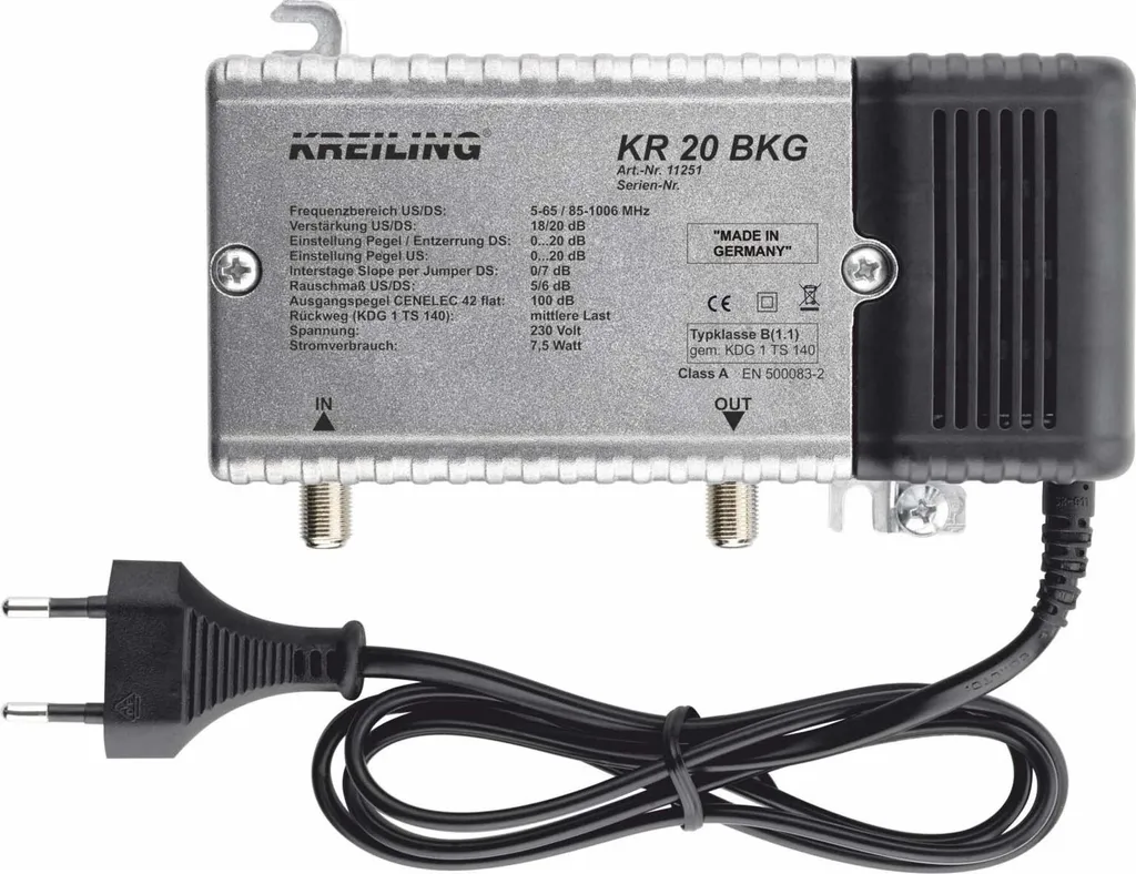 Amplificateur signal TV KREILING KR 20 BKG : solution pour 2ème écran