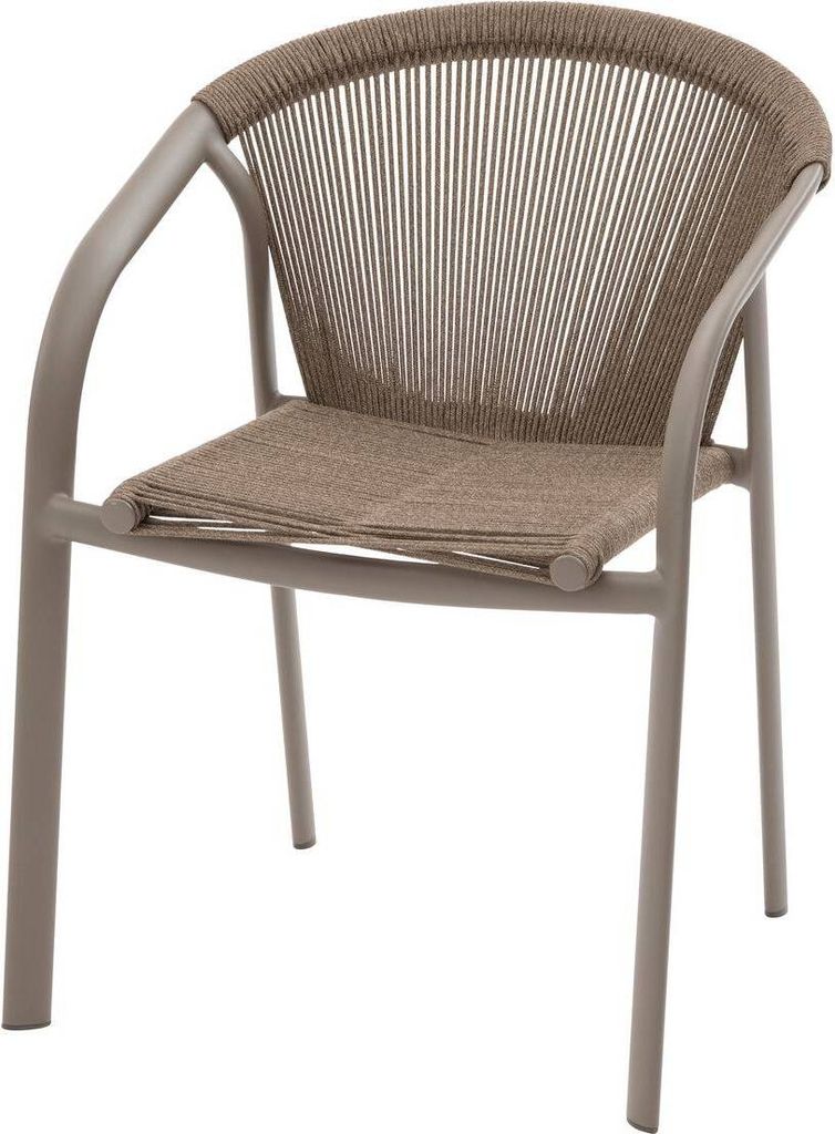 Hespéride - Garten-stapelsessel "riu" cappucino & kaffee aluminium